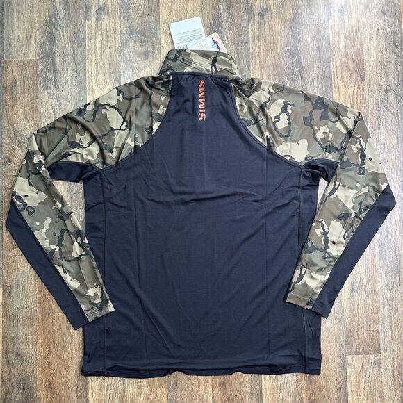 NEW Simms Challenger Solar Men's Large 1/2 Zip Long Sleeve Shirt Woodland UPF 30 - Picture 4 of 8